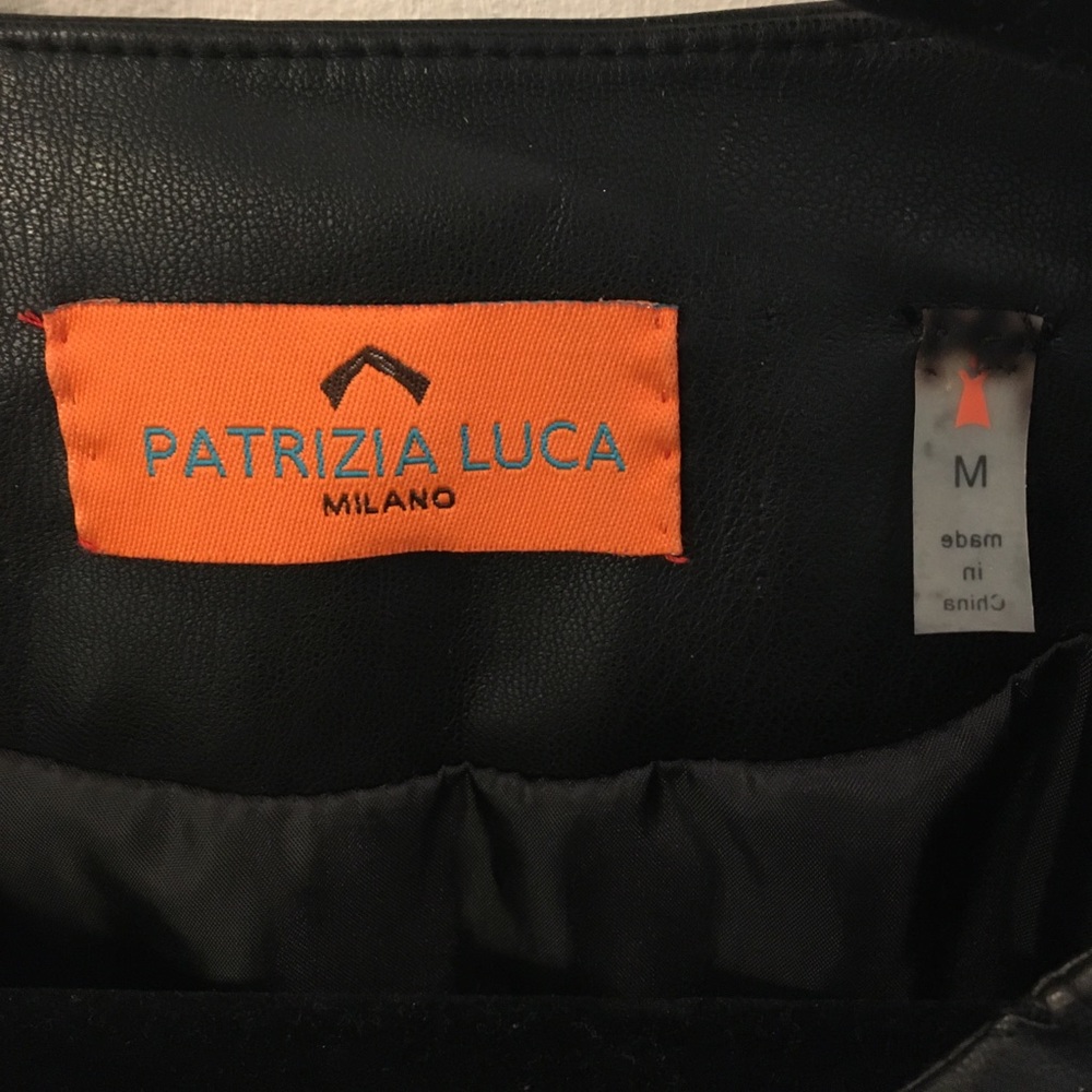 Patrizia Luca black vegan leather peplum jacket